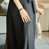Volume Semi-Flare Skirt with Tie Belt - liwisi