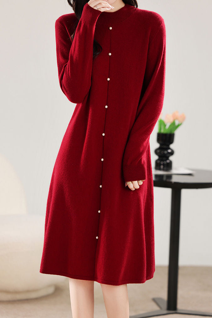 Straight-Leg Loose Knit Dress - liwisi