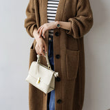 Casual Heavyweight Long Knit Jacket - liwisi