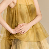 Halter Neck Tulle Contrast Ombre Long Dress with Lining - 3 Colors Available - liwisi