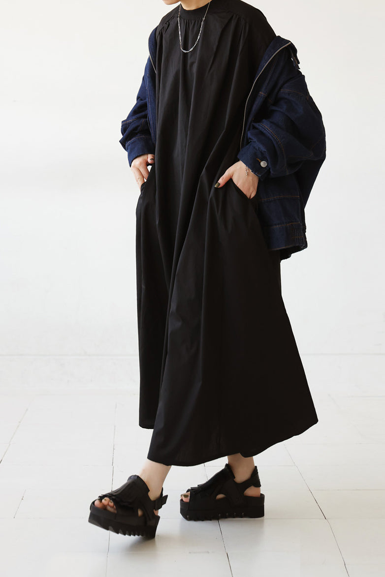 Round Neck Rib Hem Maxi Flare Dress - 3 Colors Available - liwisi