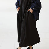 Round Neck Rib Hem Maxi Flare Dress - 3 Colors Available - liwisi