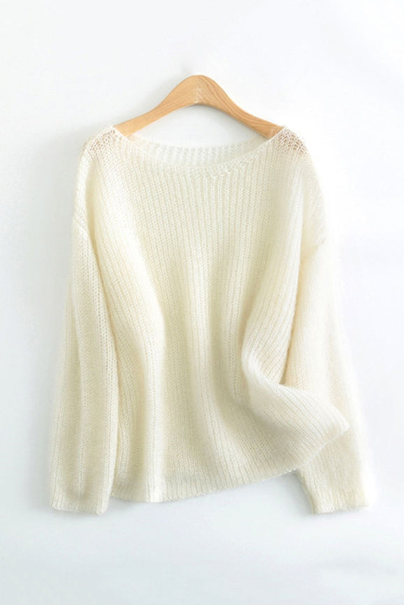 Round Neck Lace Knit Top - 5 Colors Available - liwisi