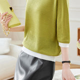 Bi-Color Hem Button Decor Knit Top - 3 Colors Available - liwisi