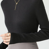 Elegant Ruffle Trim Knit Sweater - liwisi