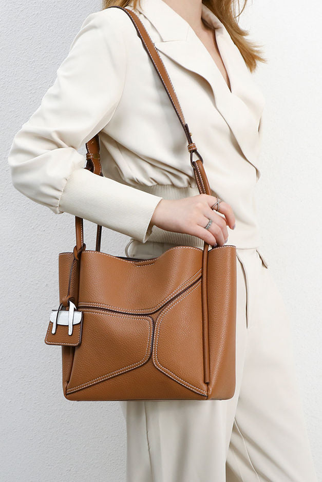 Simple Office Spliced Large-Capacity Tote Bag - liwisi