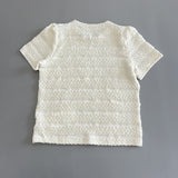 Round Neck Embossed Striped T-Shirt - 2 Colors Available - liwisi