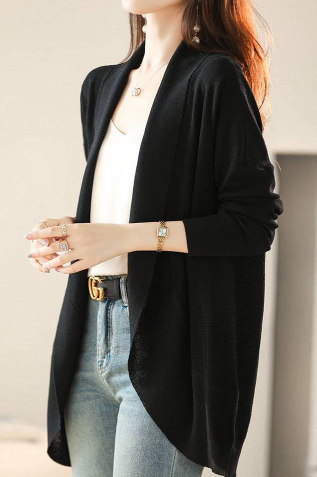 V-Neck Casual Layered Knit Cardigan - 2 Colors Available - liwisi
