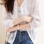 Embroidered Jacquard Drop Shoulder Sun Protection Sukajan - liwisi