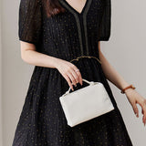 V-Neck Ruffle Decor Dot Pattern Sheer Dress with Lining - liwisi
