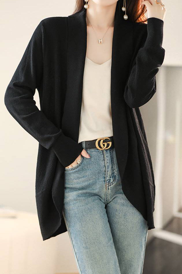 V-Neck Casual Layered Knit Cardigan - 2 Colors Available - liwisi