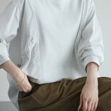 Round Neck Side Drawstring Sweatshirt - 3 Colors Available - liwisi