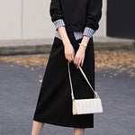 Shirt Collar Color-Block Two-Piece Set - liwisi