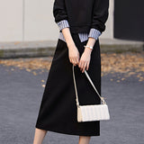 Shirt Collar Color-Block Two-Piece Set - liwisi