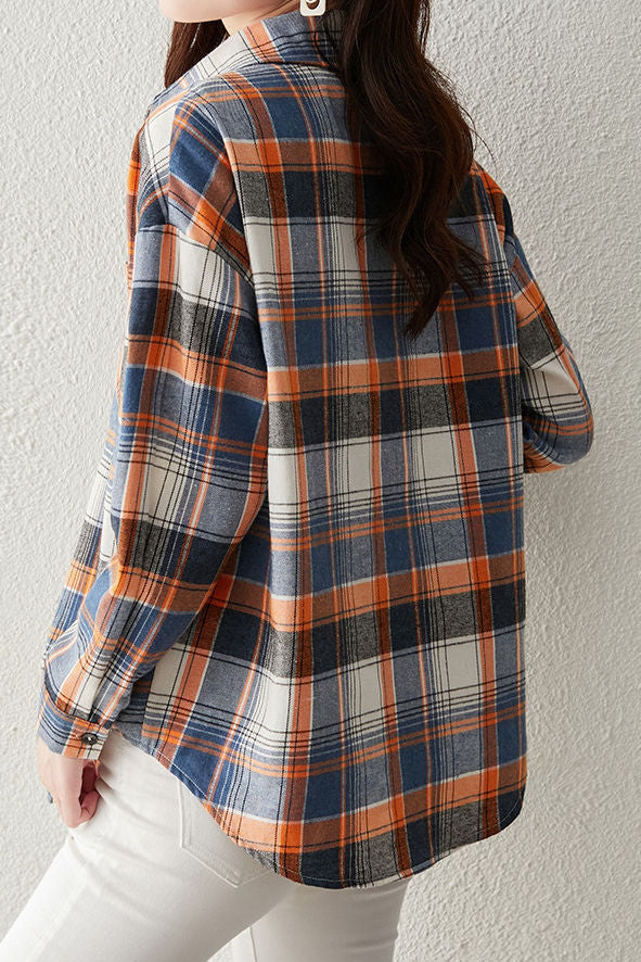Early Autumn Stylish Casual Checkered Sleeve Shirt - liwisi