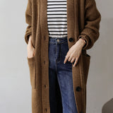 Casual Heavyweight Long Knit Jacket - liwisi