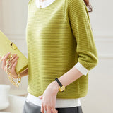 Bi-Color Hem Button Decor Knit Top - 3 Colors Available - liwisi