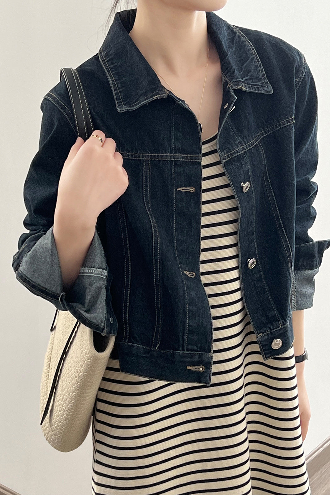 Single Breasted Denim Shirt Jacket - liwisi