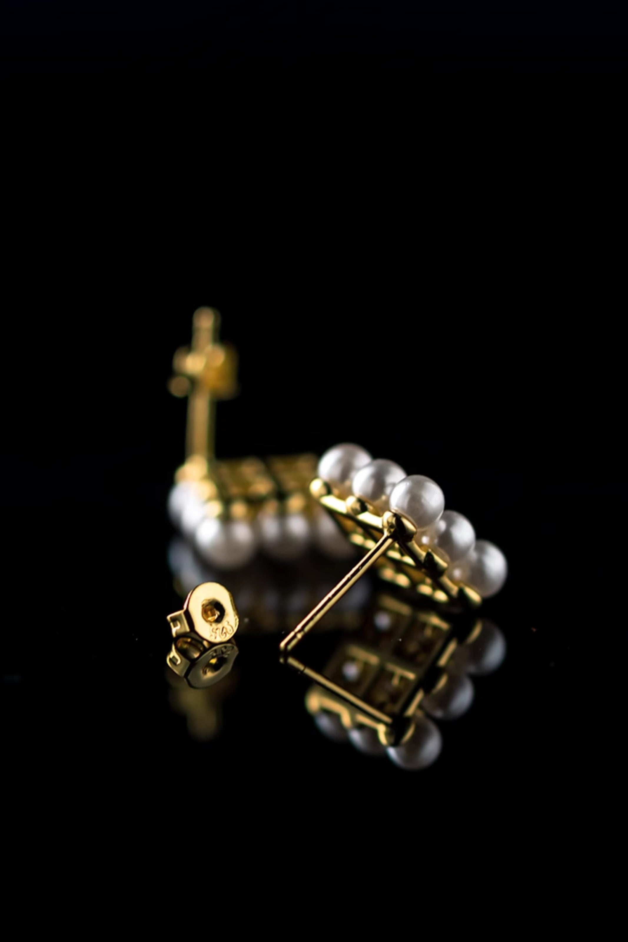 Pearl Bijou Square Motif Earrings - liwisi