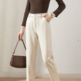 Casual Wool Straight Leg Pants - liwisi