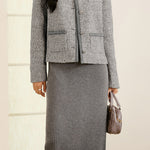 シャネル風テープ装飾ストレートジャケット 裏地付 - liwisi