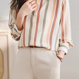Colorful Striped Long Sleeve Shirt - liwisi