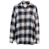 Drop Shoulder Check Pattern Tunic - liwisi