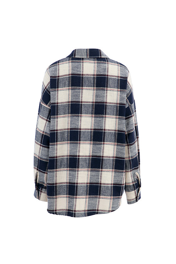Drop Shoulder Check Pattern Tunic - liwisi