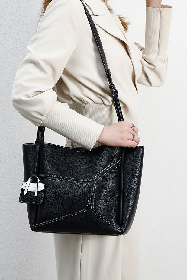 Simple Office Spliced Large-Capacity Tote Bag - liwisi