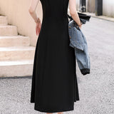Two-Piece Set: Stand Collar Wrap Jacket + Casual Long Dress - 2 Colors Available - liwisi
