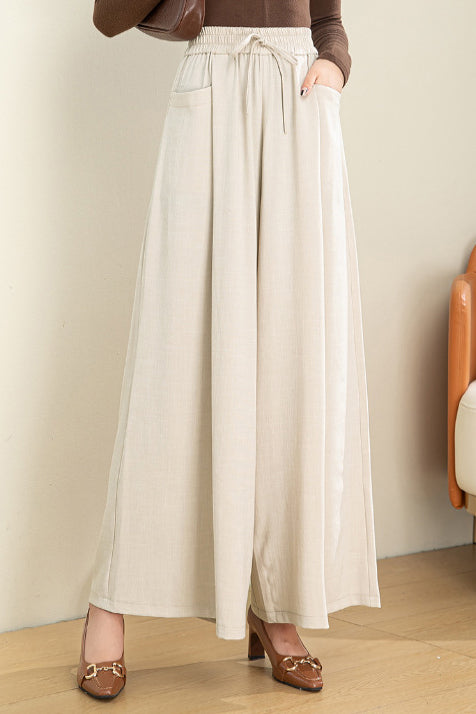 Relaxed Loose Solid Linen Pants - liwisi