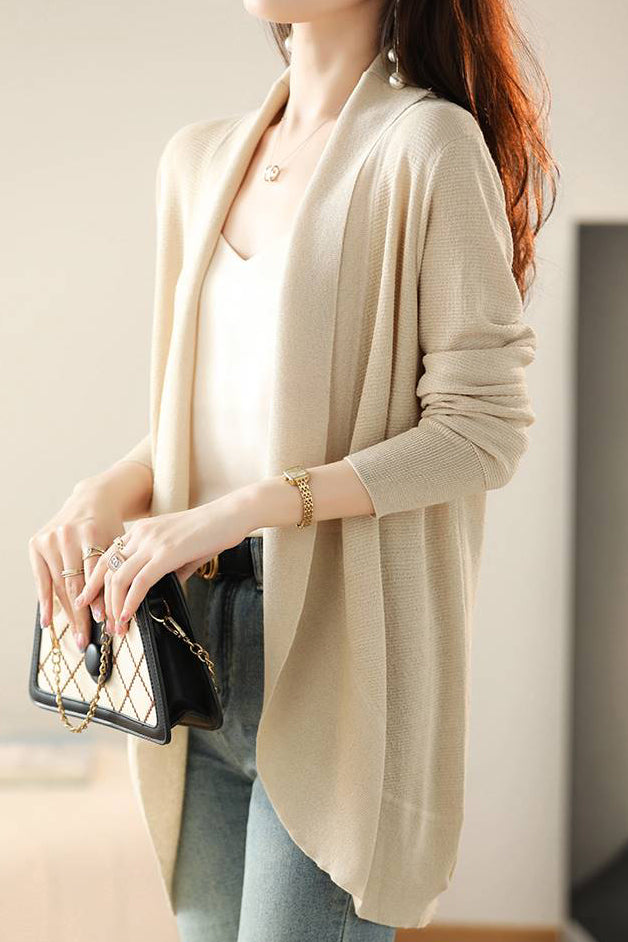 V-Neck Casual Layered Knit Cardigan - 2 Colors Available - liwisi