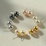 Pearl Decor Stud Earrings - 6 Colors Available - liwisi