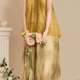 Halter Neck Tulle Contrast Ombre Long Dress with Lining - 3 Colors Available - liwisi