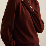 Solid - color casual knitted sweater - liwisi
