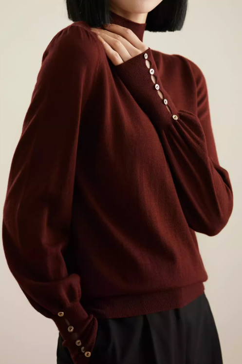 Solid - color casual knitted sweater - liwisi