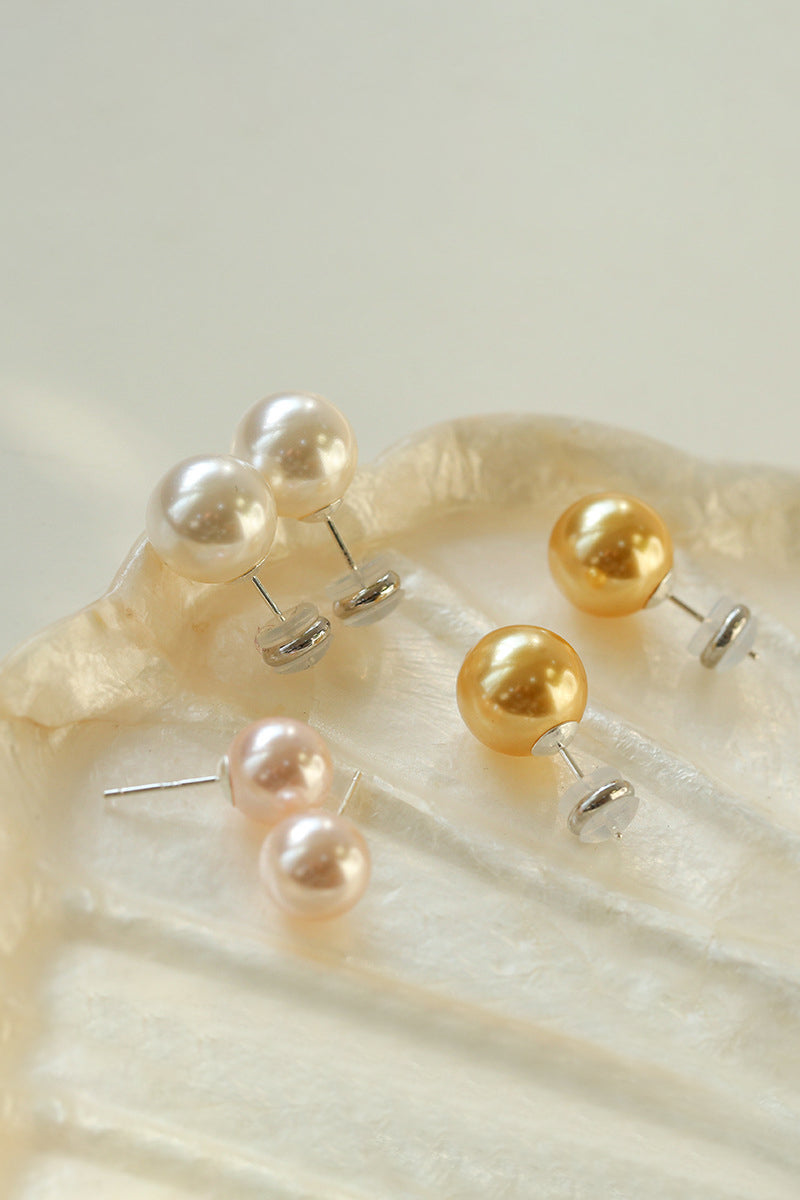 Pearl Decor Stud Earrings - 6 Colors Available - liwisi
