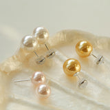 Pearl Decor Stud Earrings - 6 Colors Available - liwisi