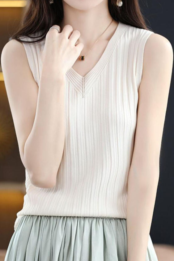 Versatile V-neck knit camisole - liwisi