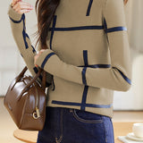 Irregular striped knitted shirt - liwisi