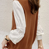 Minimalist Knit Patchwork Shirt - liwisi