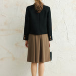 ラウンドネックフラップ装飾ジャケット 裏地付 2色入 - liwisi