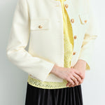 ラウンドネックフラップ装飾ジャケット 裏地付 2色入 - liwisi