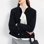 ラウンドネックシワ加工キルトジャケット 裏地付 2色入 - liwisi