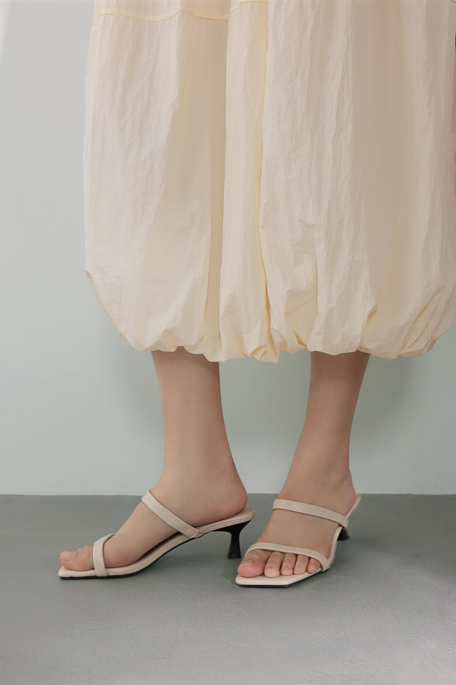 Round Neck Long Balloon Tank Dress with Lining - liwisi