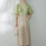 Raglan Balloon Sleeve Placket Shirt with Lining - 3 Colors Available - liwisi