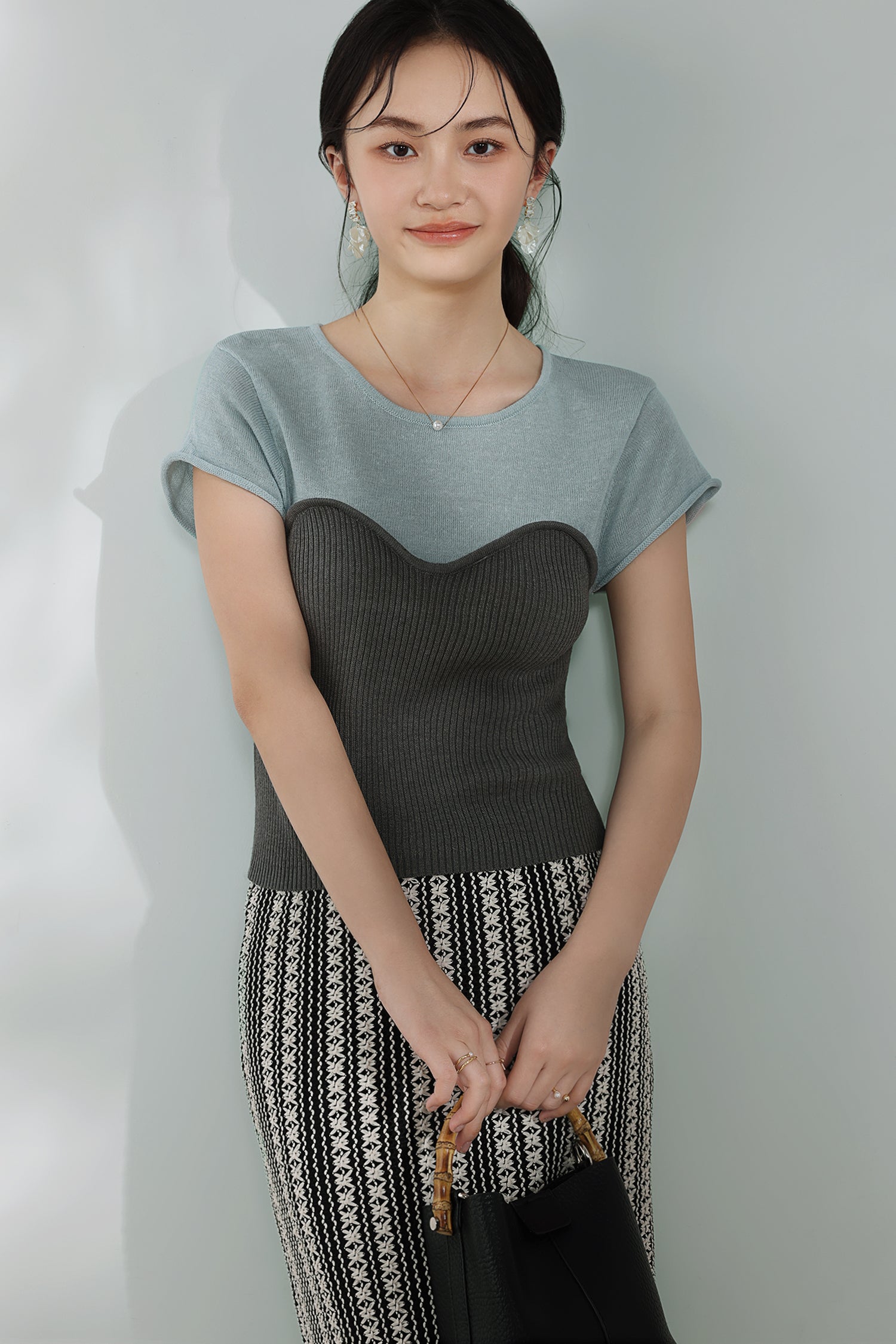 Bi-Color Contrast Casual Knit Top - 3 Colors Available - liwisi