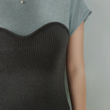 Bi-Color Contrast Casual Knit Top - 3 Colors Available - liwisi