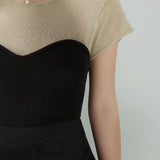 Bi-Color Contrast Casual Knit Top - 3 Colors Available - liwisi