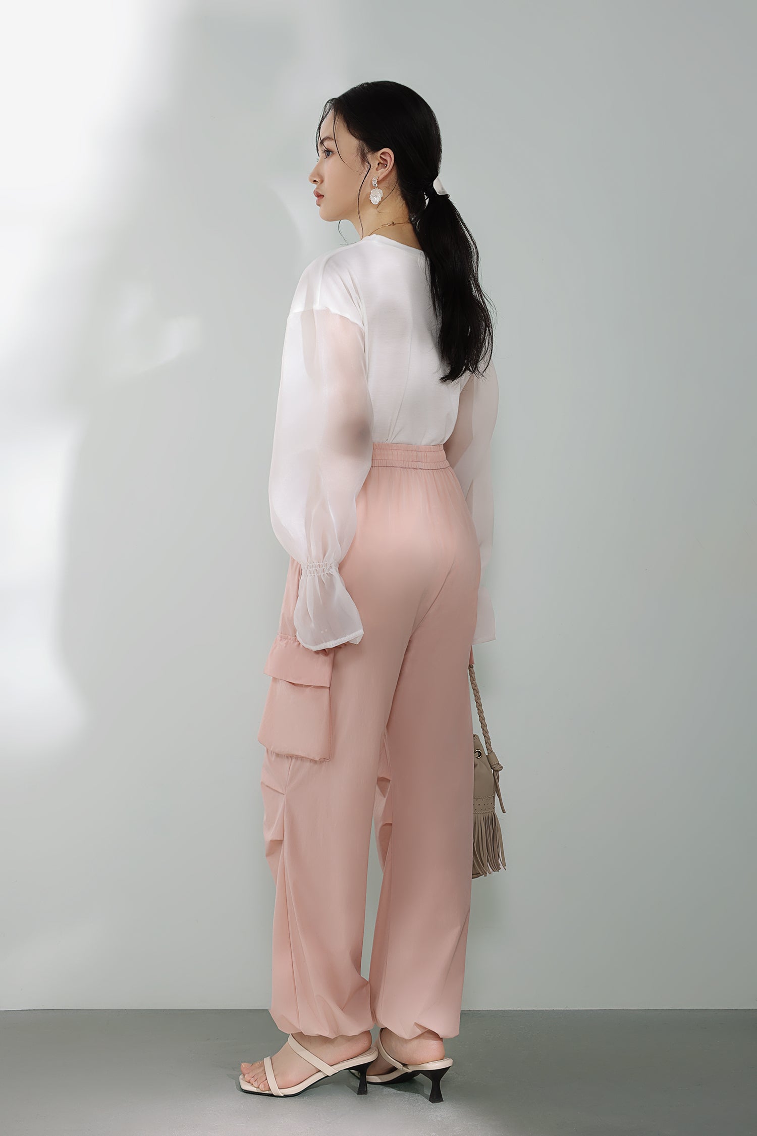 Drawstring hem maxi cargo pants, available in four colors - liwisi